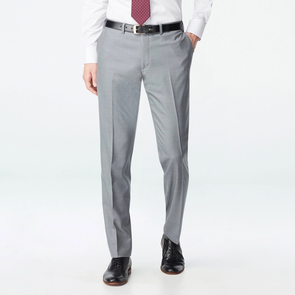 Indochino Highbridge Grey 100% Wool Zip Fly Formal Dress Pants EUC Size Waist 33